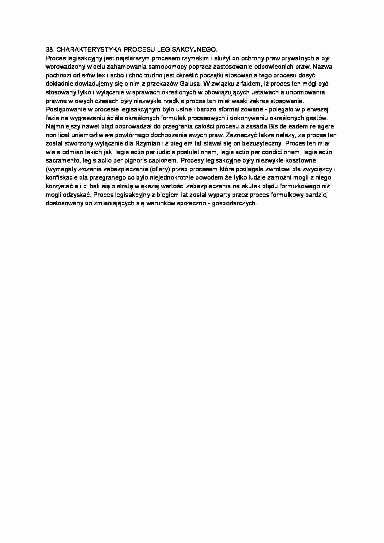 Charakterystyka procesu legislecyjnego-opracowanie - strona 1