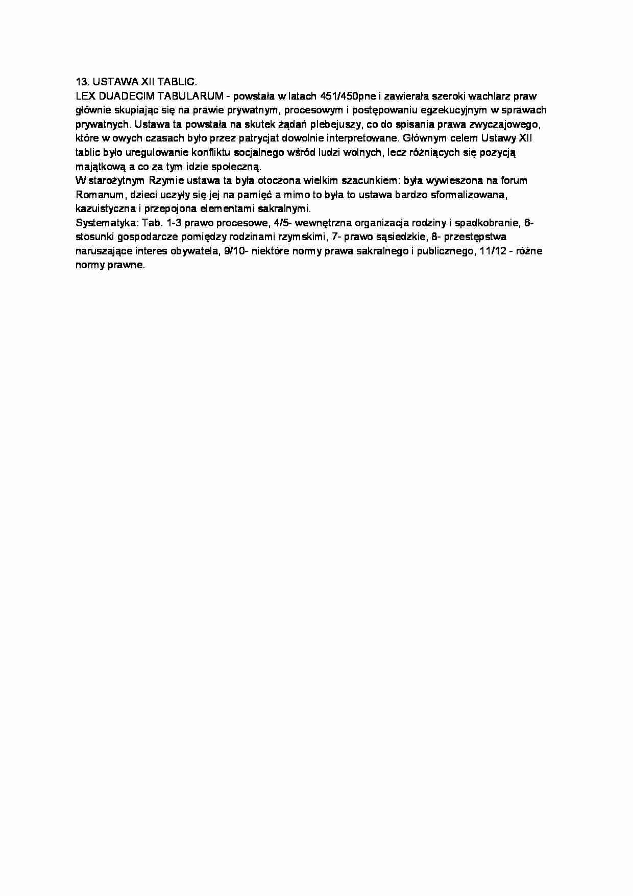Ustawa XII Tablic-opracowanie - strona 1
