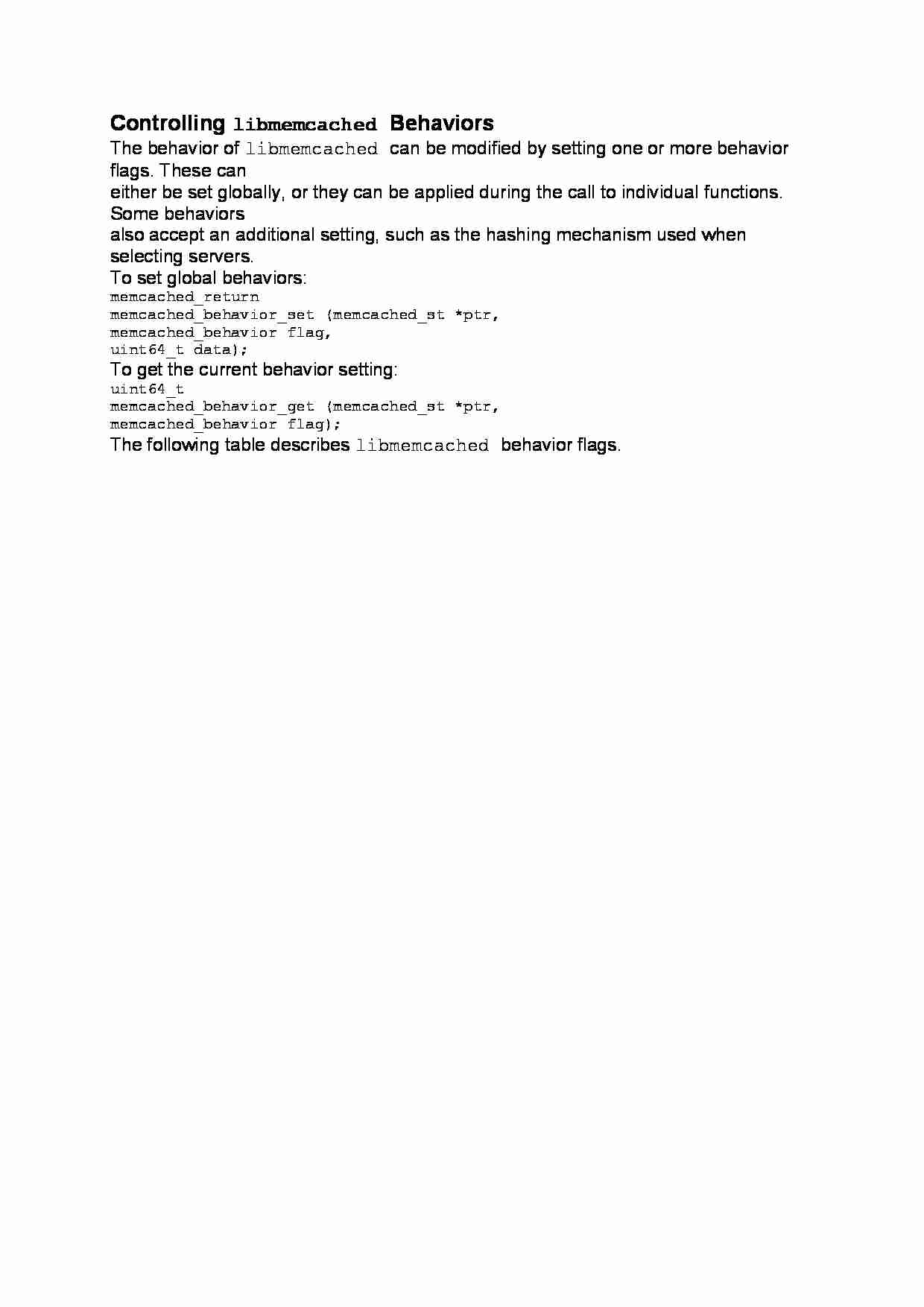 Controlling libmemcached Behaviors-opracowanie - strona 1