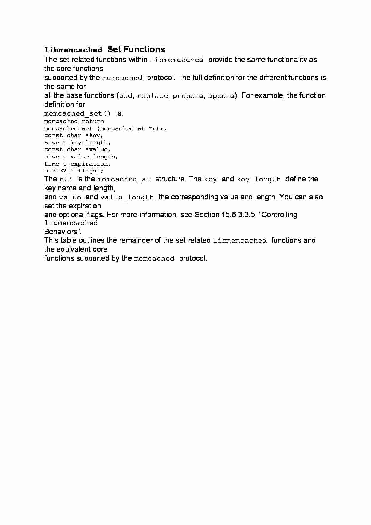libmemcached Set Functions-opracowanie - strona 1