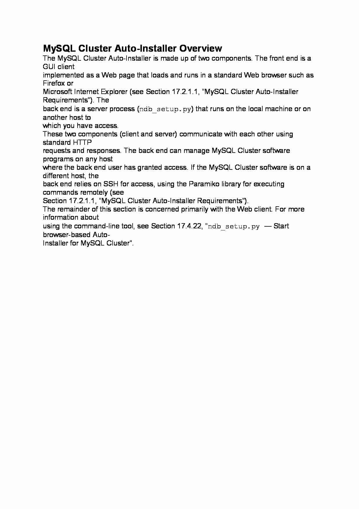 MySQL Cluster Auto-opracowanie - strona 1