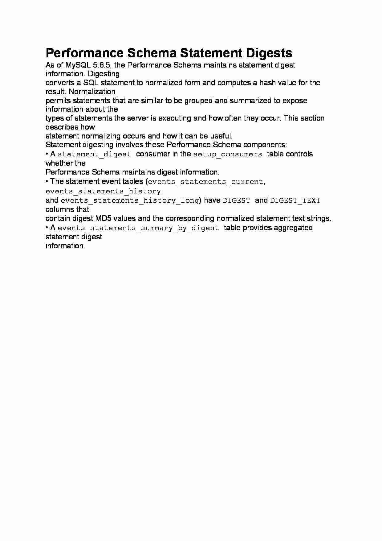 Performance Schema Statement Digests-opracowanie - strona 1