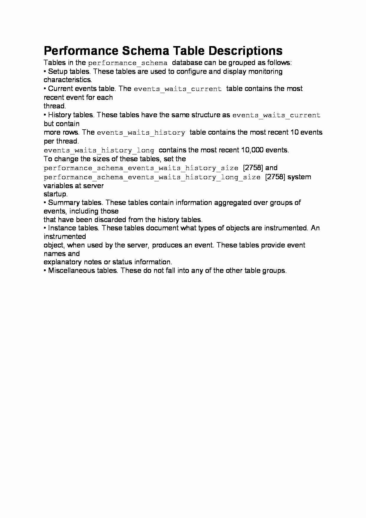 Performance Schema Table Descriptions-opracowanie - strona 1