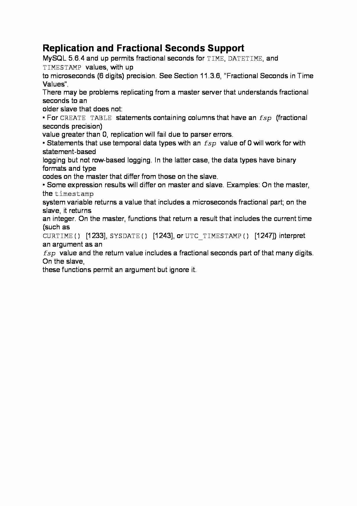 Replication and Fractional Seconds Support-opracowanie - strona 1