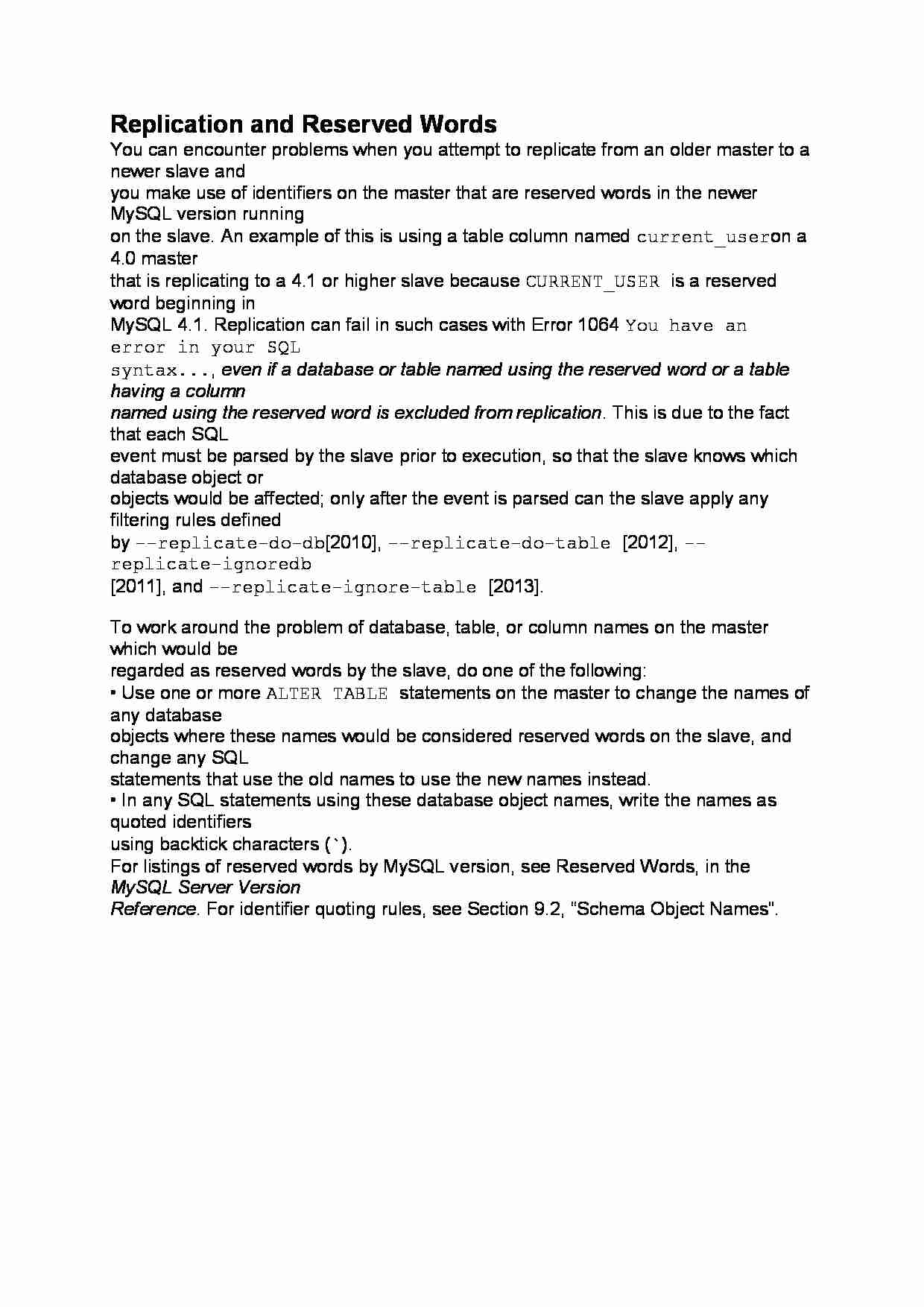 Replication and Reserved Words-opracowanie - strona 1