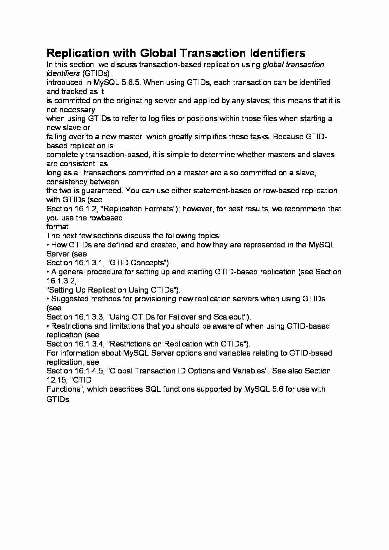Replication with Global Transaction Identifiers-opracowanie - strona 1