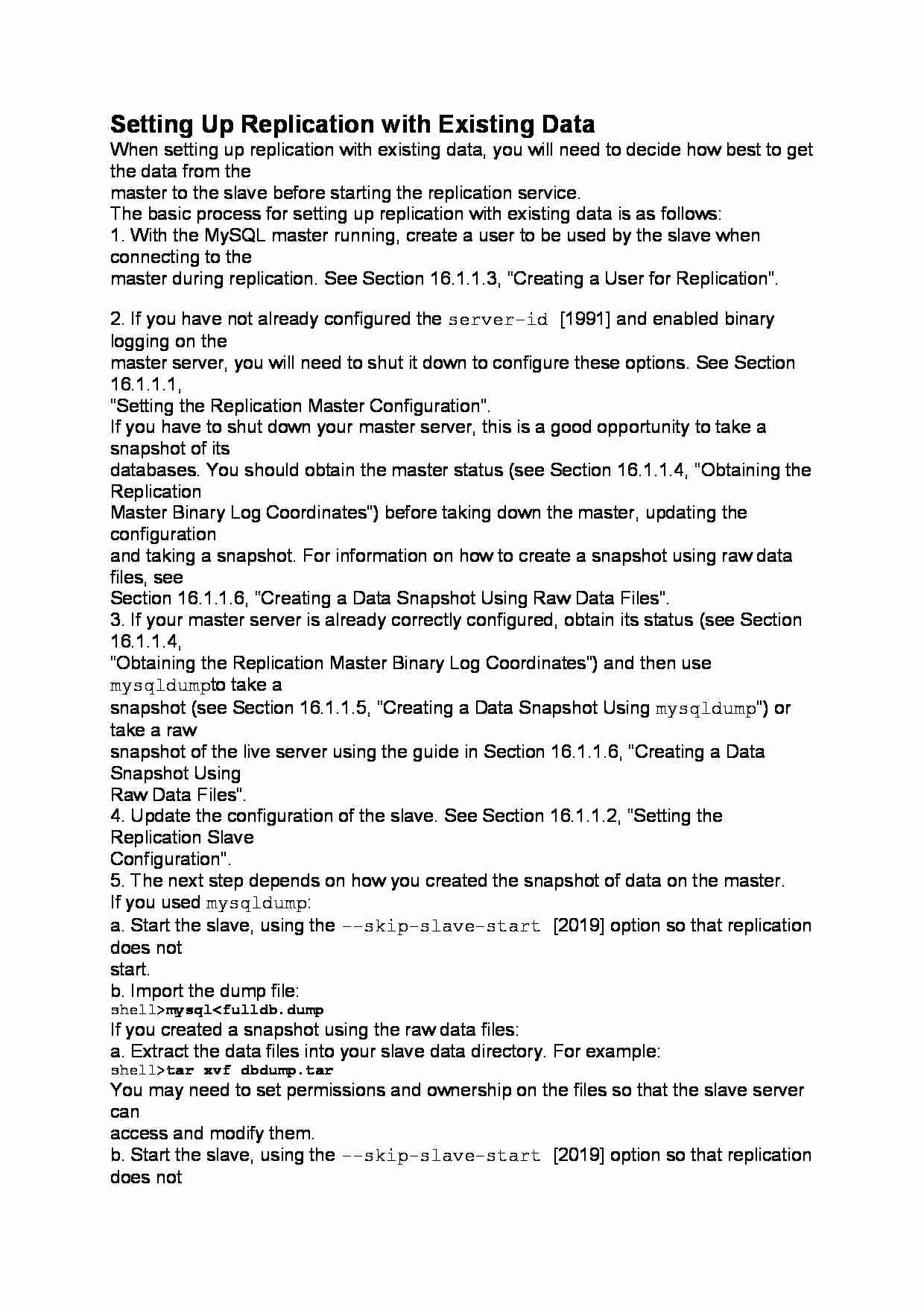 Setting Up Replication with Existing Data-opracowanie - strona 1