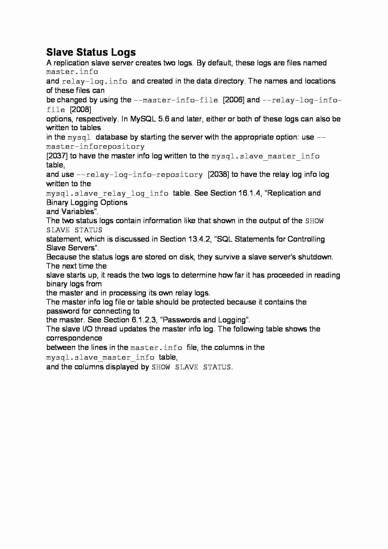 Slave Status Logs-opracowanie - strona 1