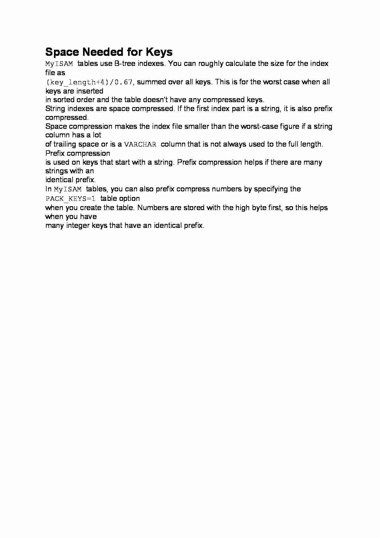 Space Needed for Keys-opracowanie - strona 1
