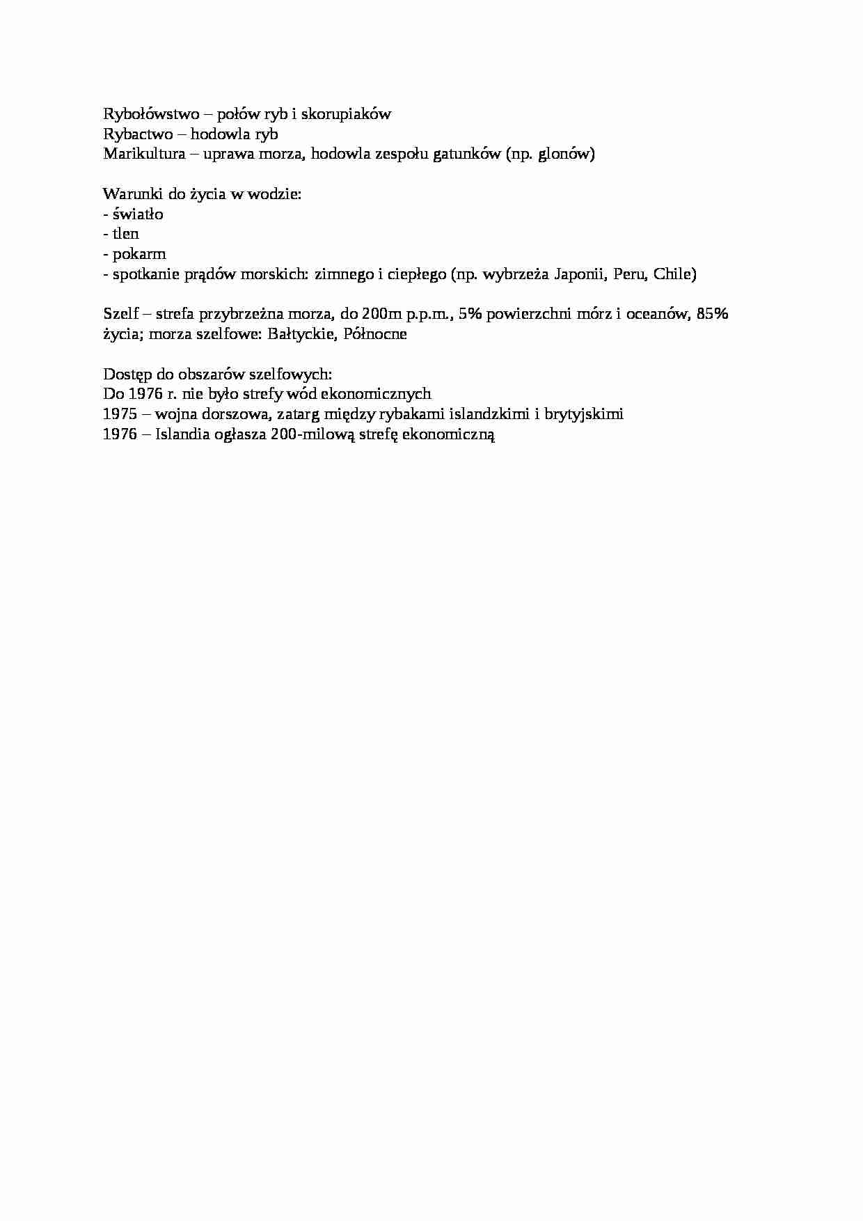 Rybołówstwo - omówienie  - strona 1