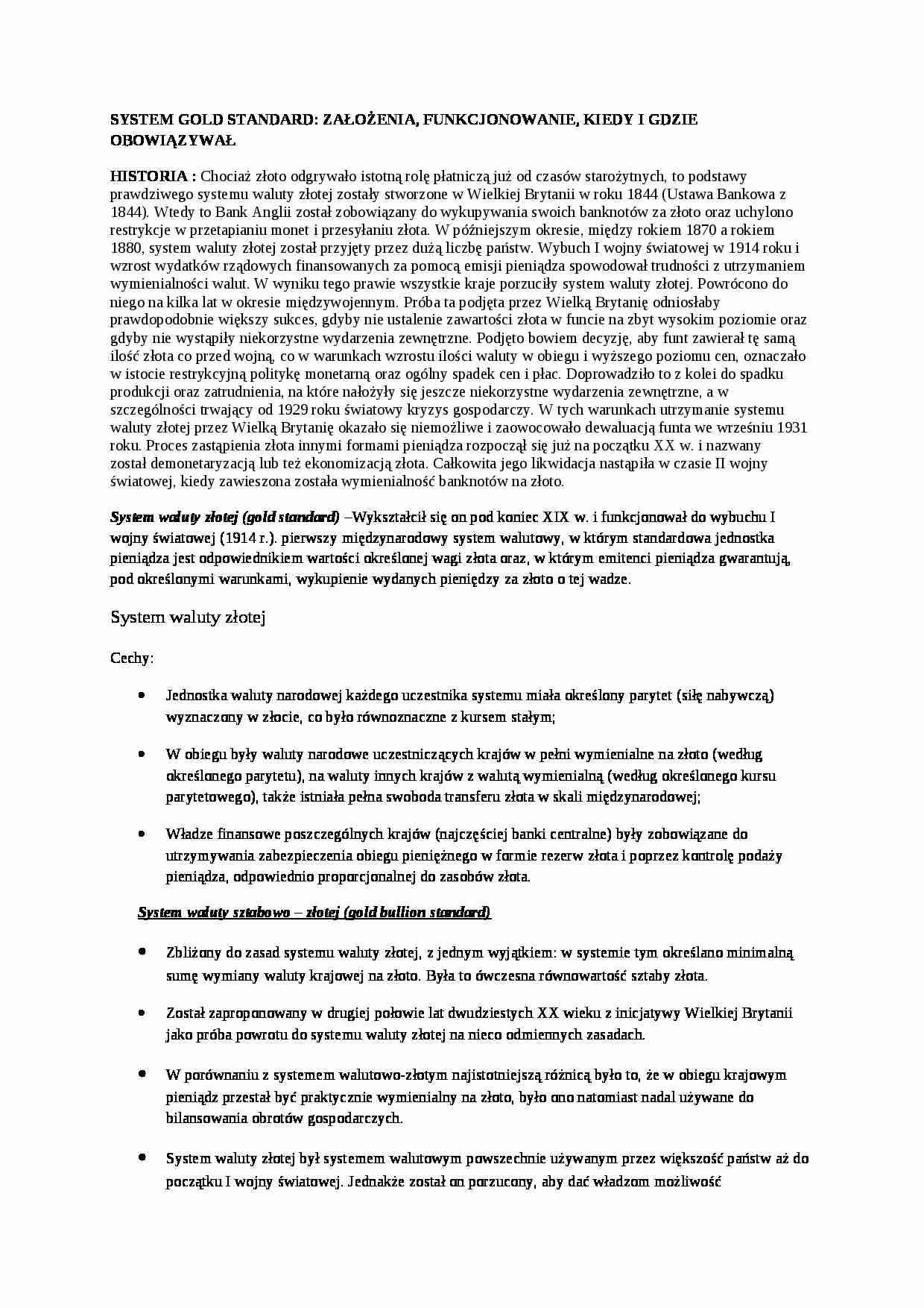 System gold standard - omówienie  - strona 1