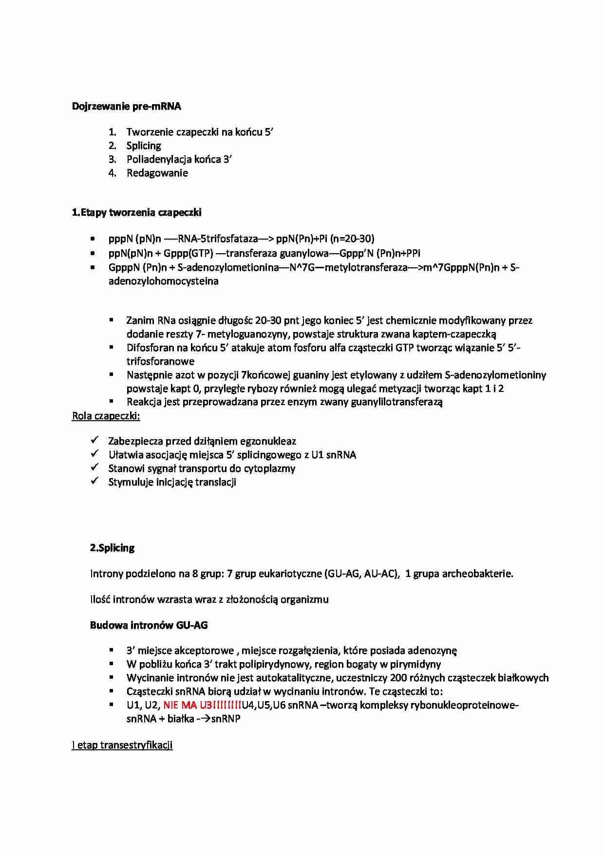 Wykład - dojrzewanie u eukariota - strona 1