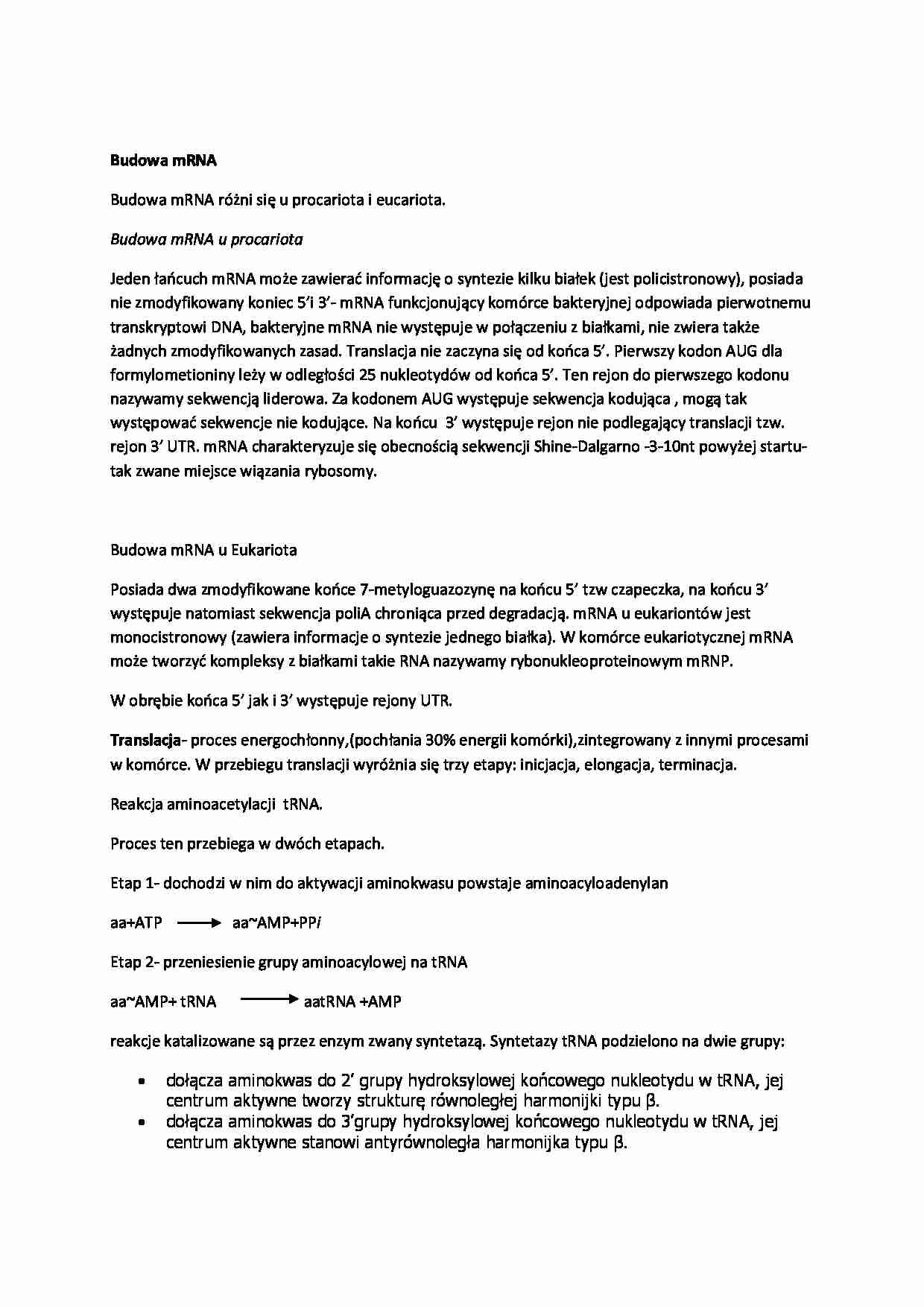 Wykład - budowa mRNA - strona 1