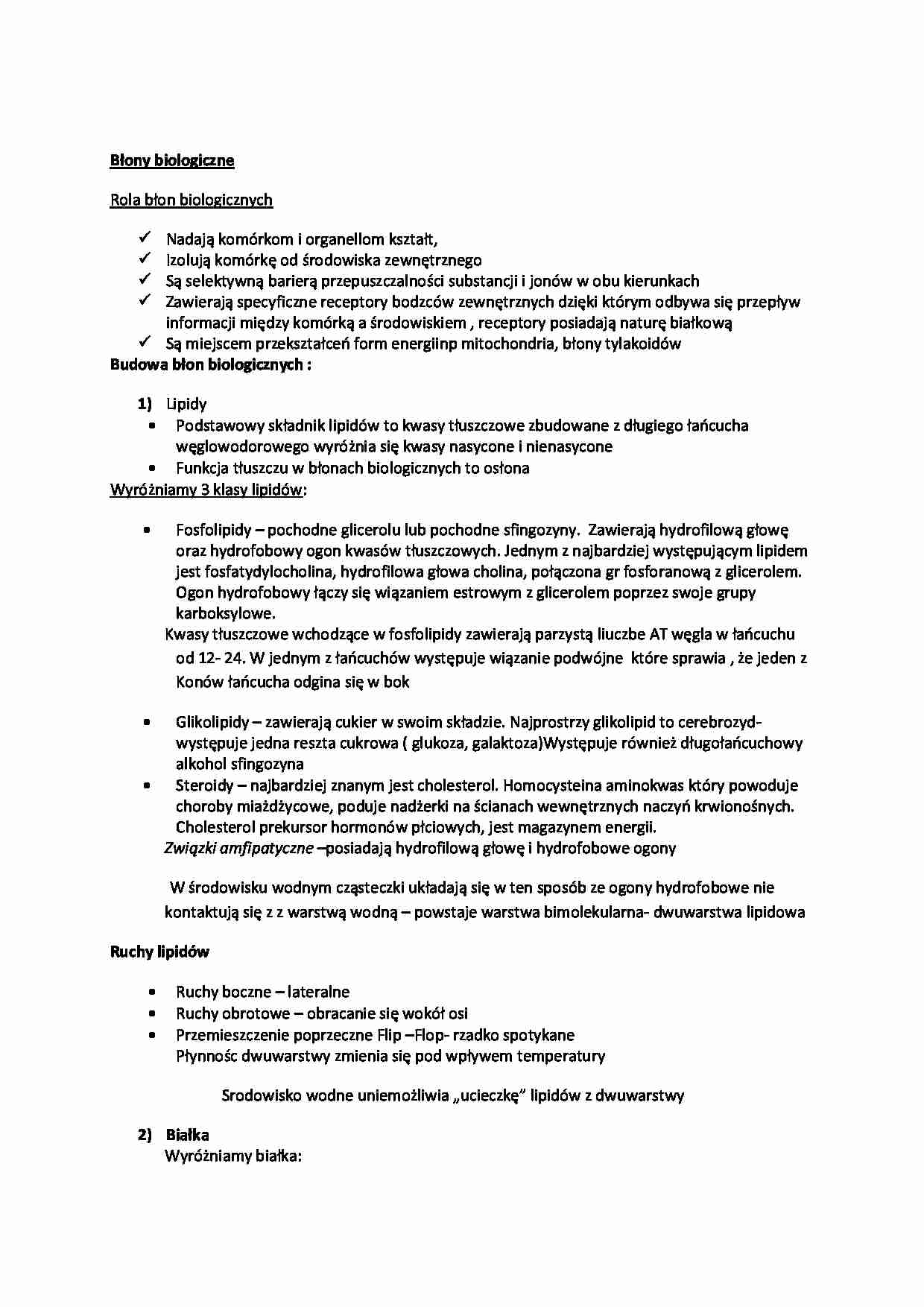 Wykład - błony biologiczne - strona 1