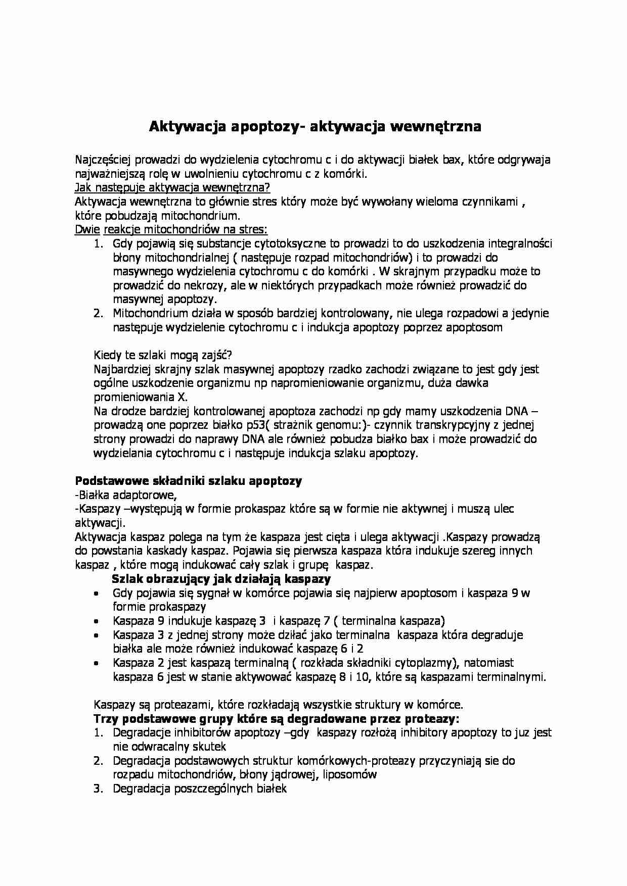 Wykład - aktywacja apoptozy - strona 1