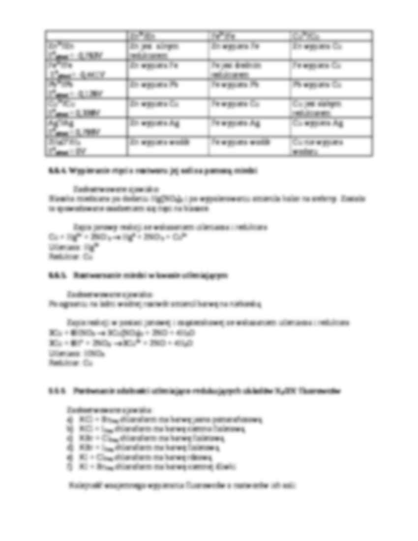Reakcje utleniania - redukcji, potencjały  - omówienie  - strona 3
