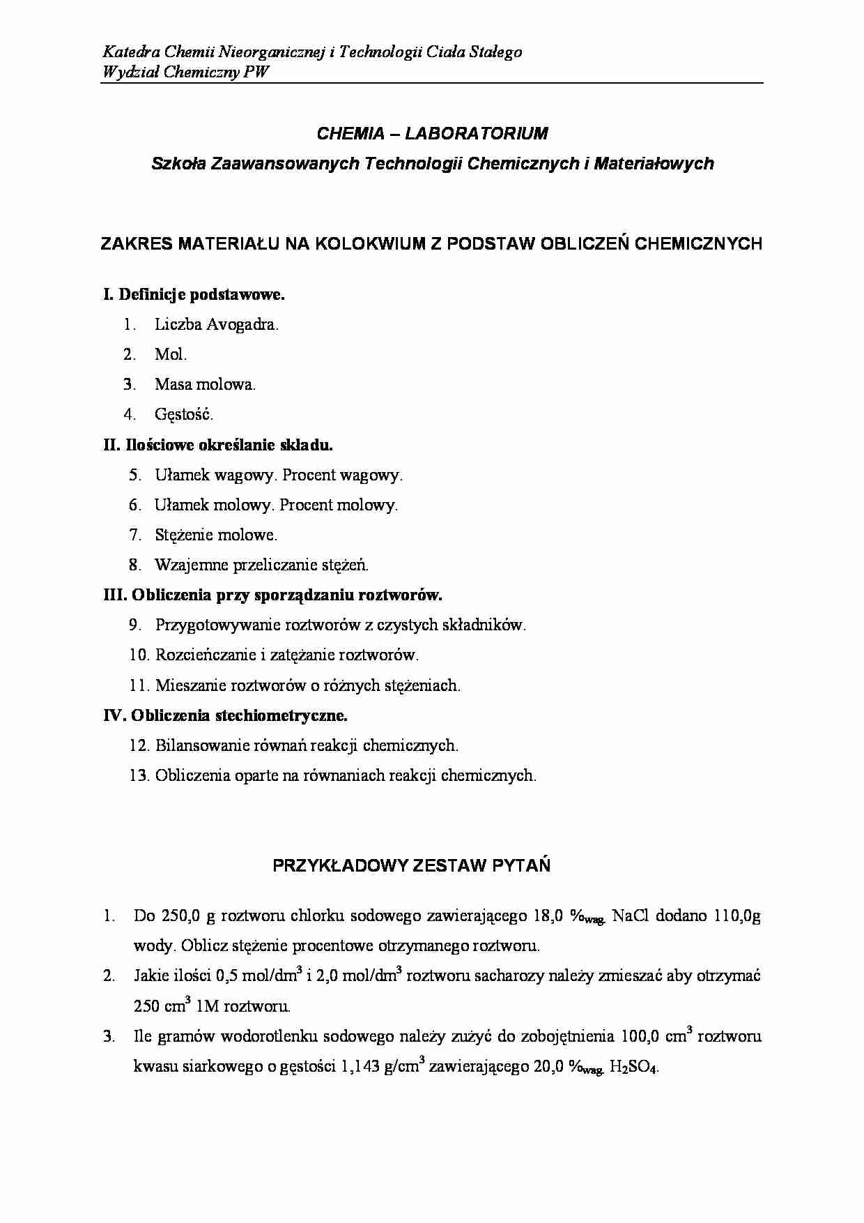 podstawy obliczeń - labolatorium - strona 1