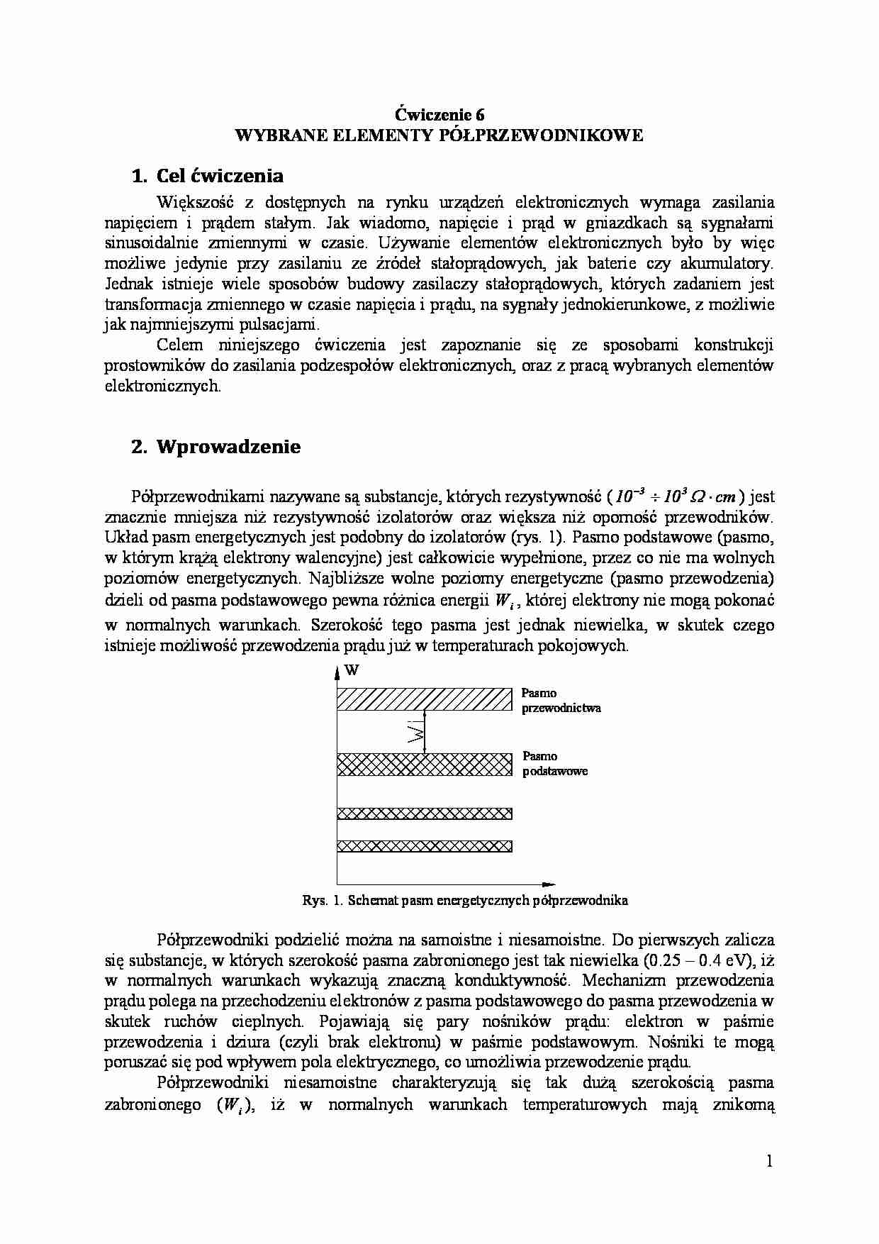 półprzewodniki - ćwiczenie 6 - strona 1