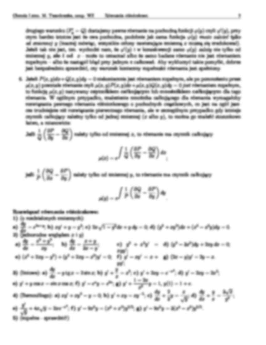  Równania różniczkowe - omówienie  - strona 2