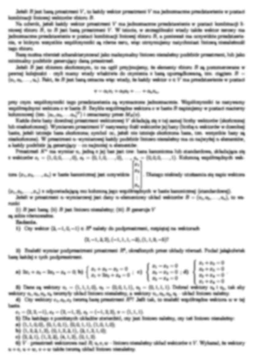 Przestrzenie wektorowe - omówienie  - strona 3