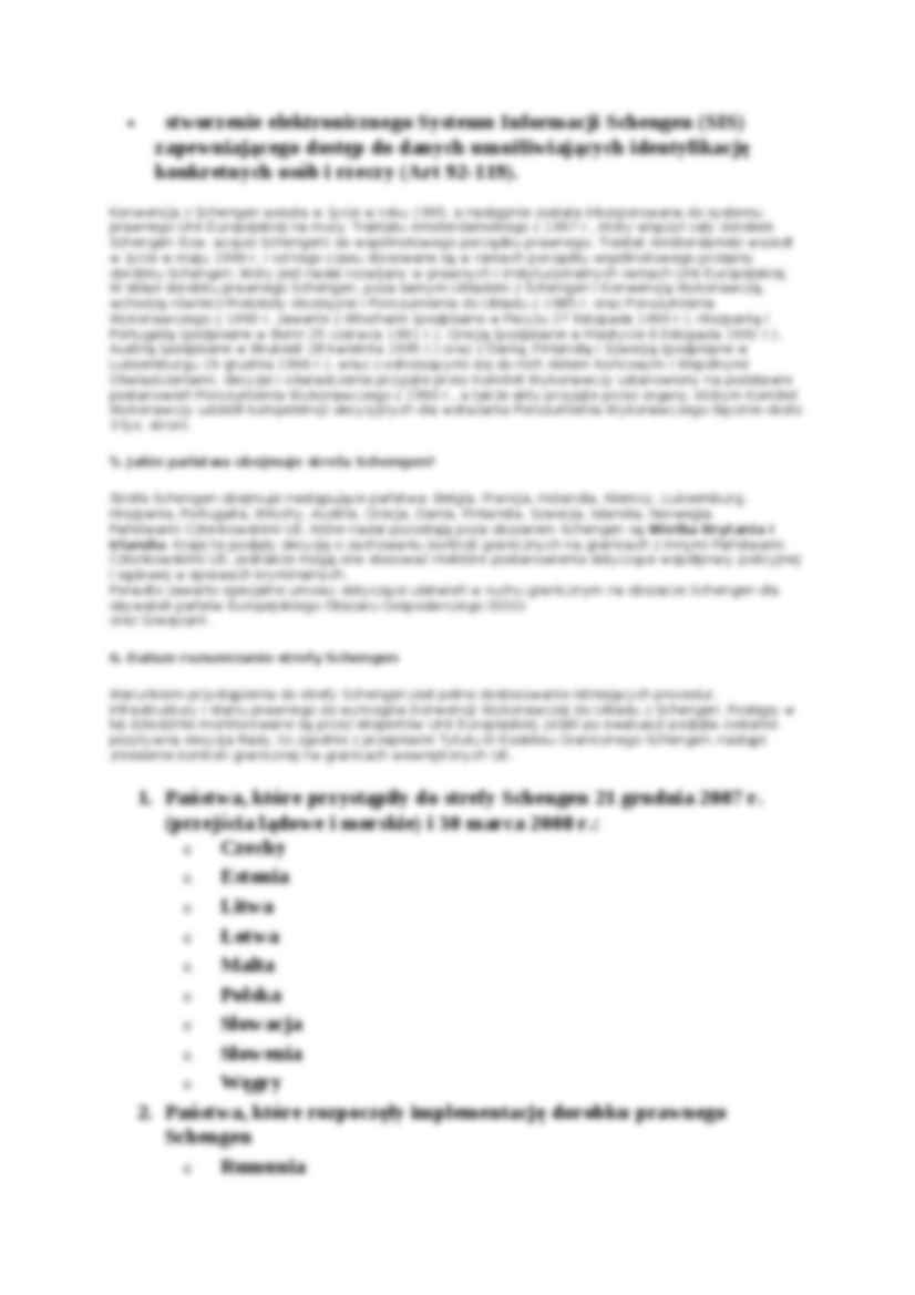 Układ z Schengen - omówienie  - strona 3