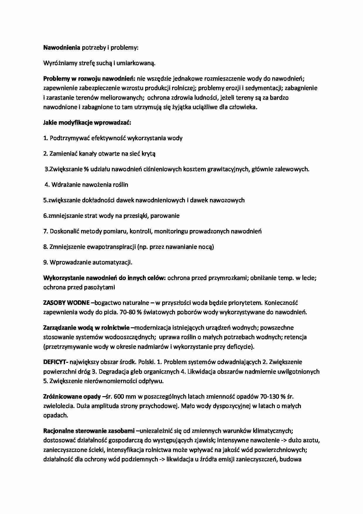 Wykład - nawodnienia i zasoby wodne - strona 1