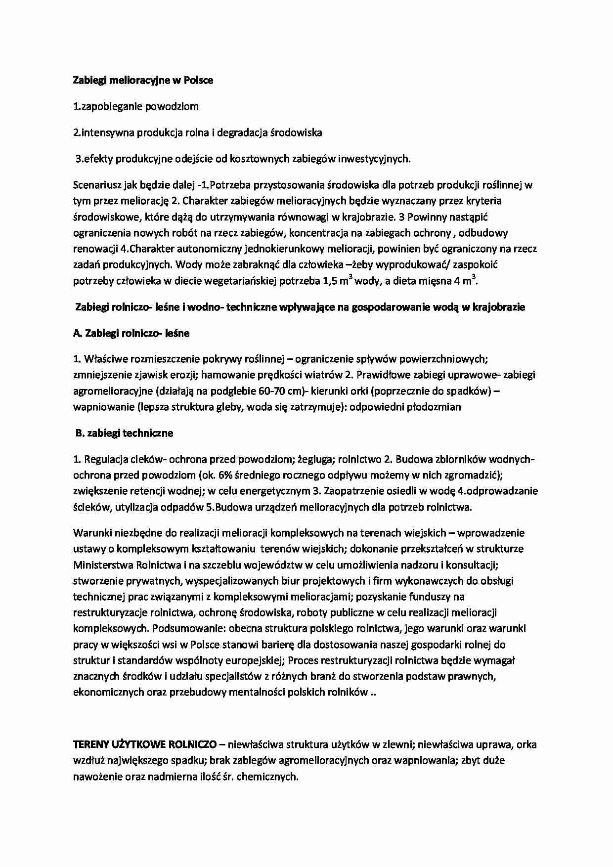 Zabiegi melioracyjne w Polsce - wykład - strona 1