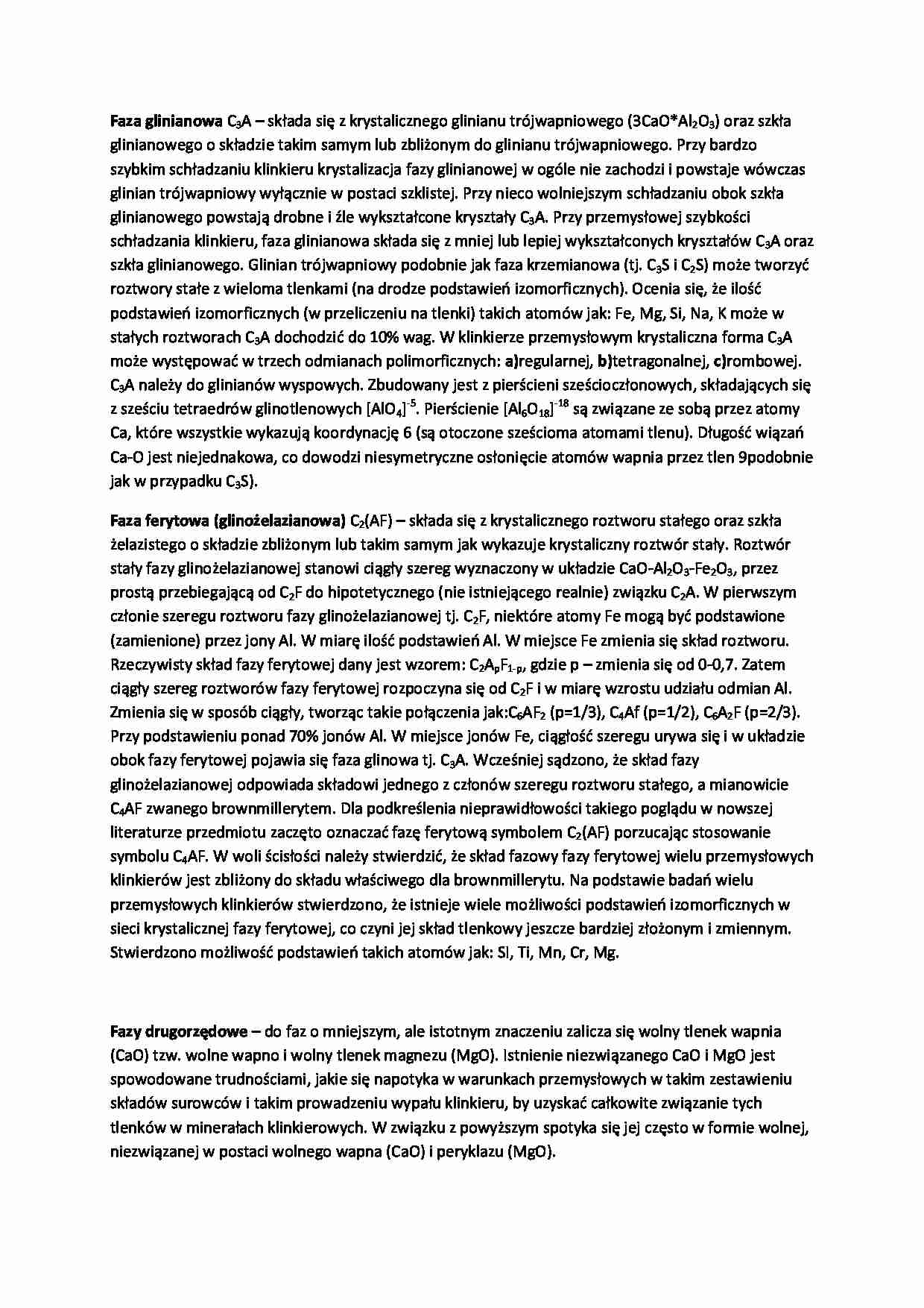 Faza glinianowa C3A - wykład - strona 1