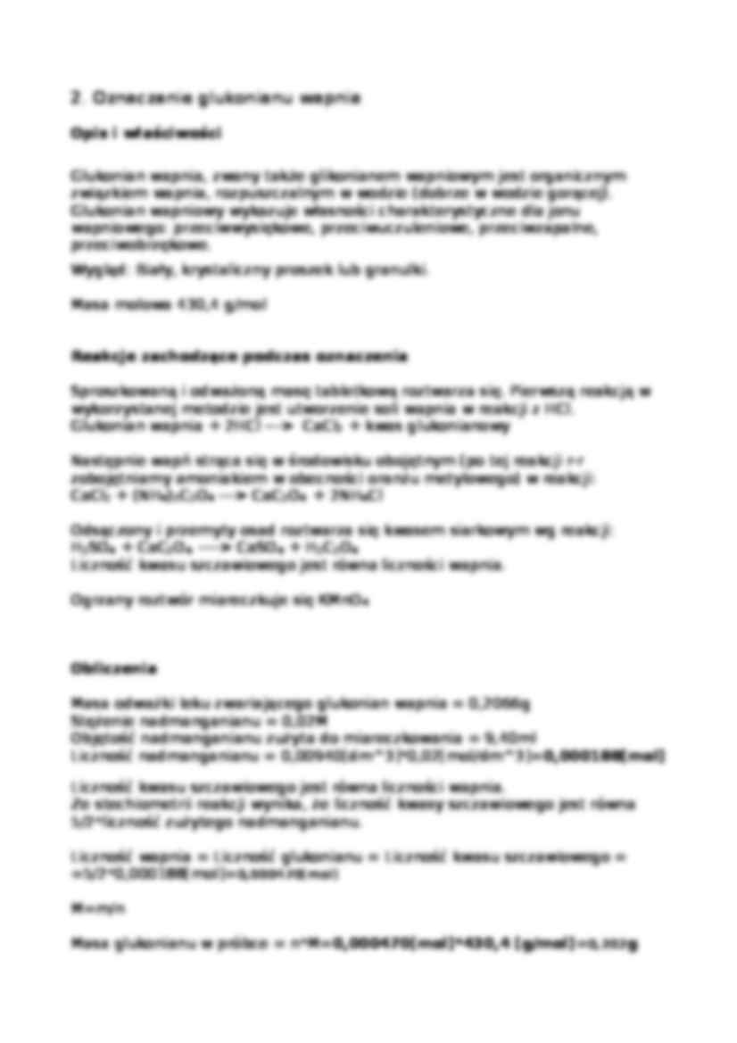 Analiza preparatów farmaceutycznych - omówienie  - strona 2