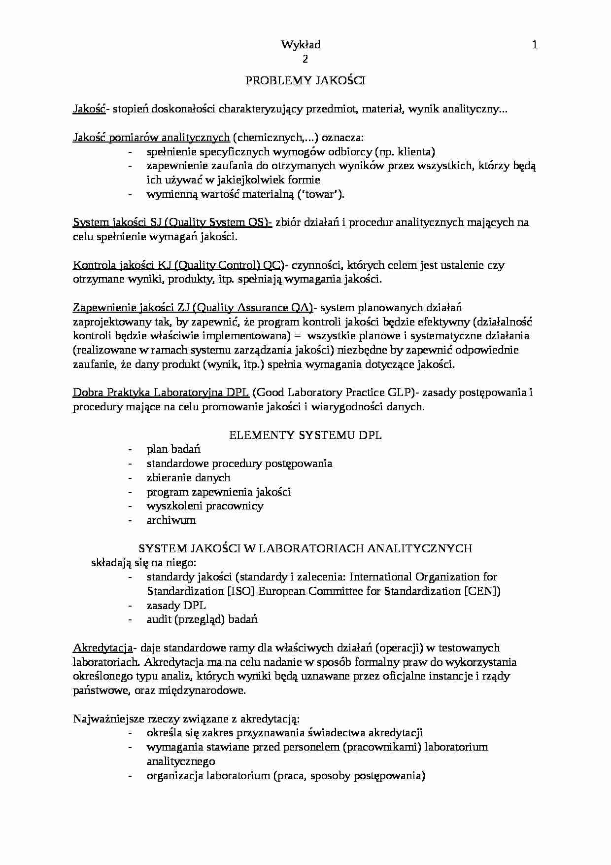 Analiza lądowa - Wykład 2 - strona 1