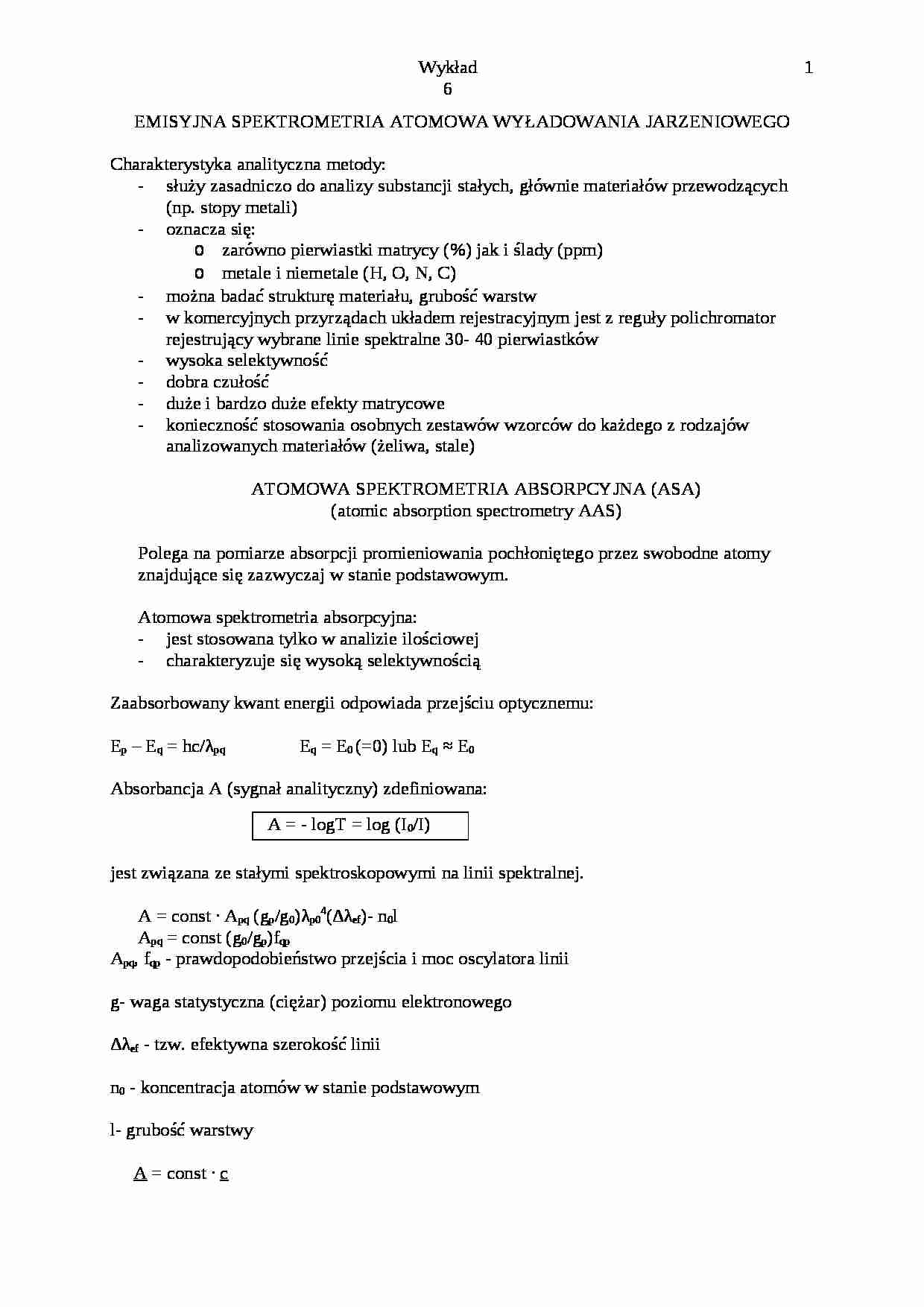 Analiza lądowa - Wykład6 - strona 1