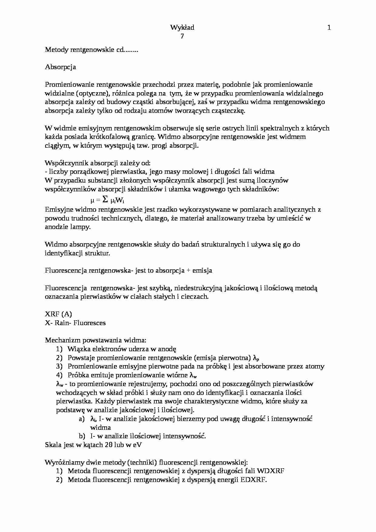 Analiza lądowa Wykład 7 - strona 1