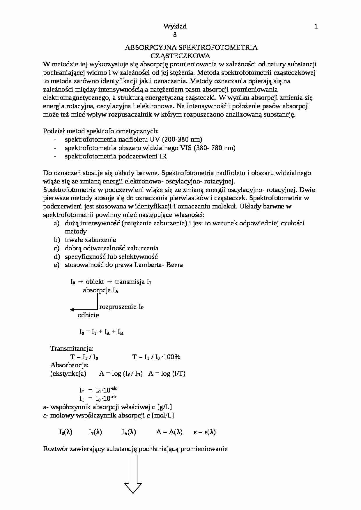 Analiza lądowa - Wykład 8 - strona 1