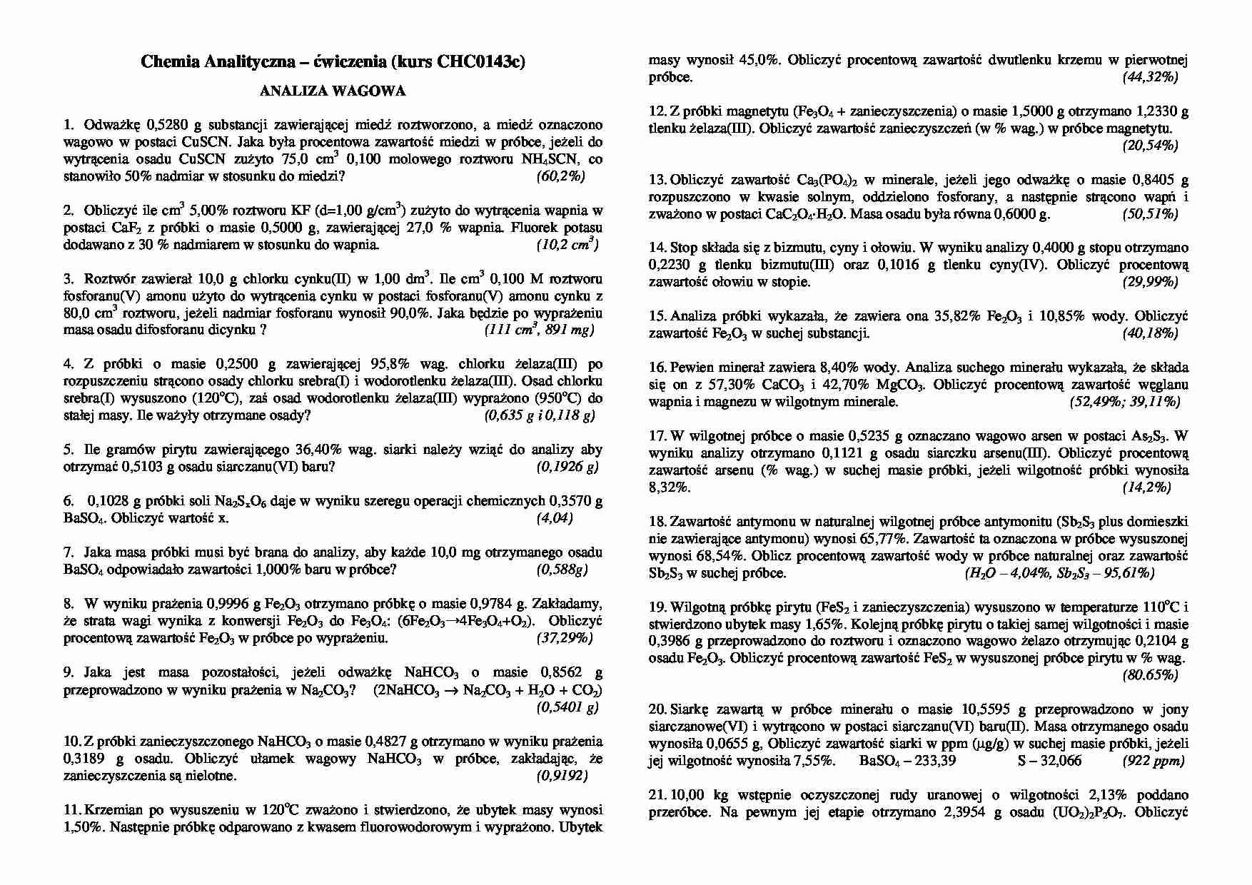  Chemia analityczna – ćwiczenia - Magnetyt - strona 1
