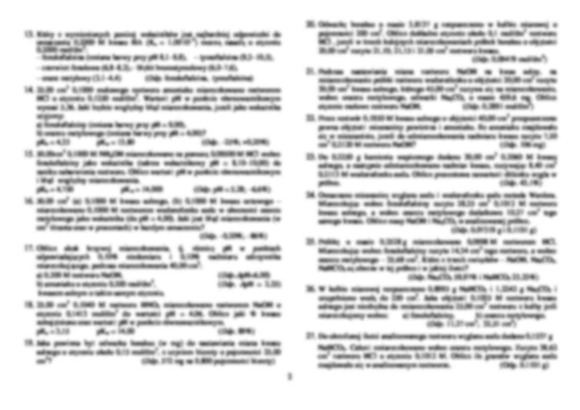  Chemia analityczna – ćwiczenia - Alkacymetria - strona 2