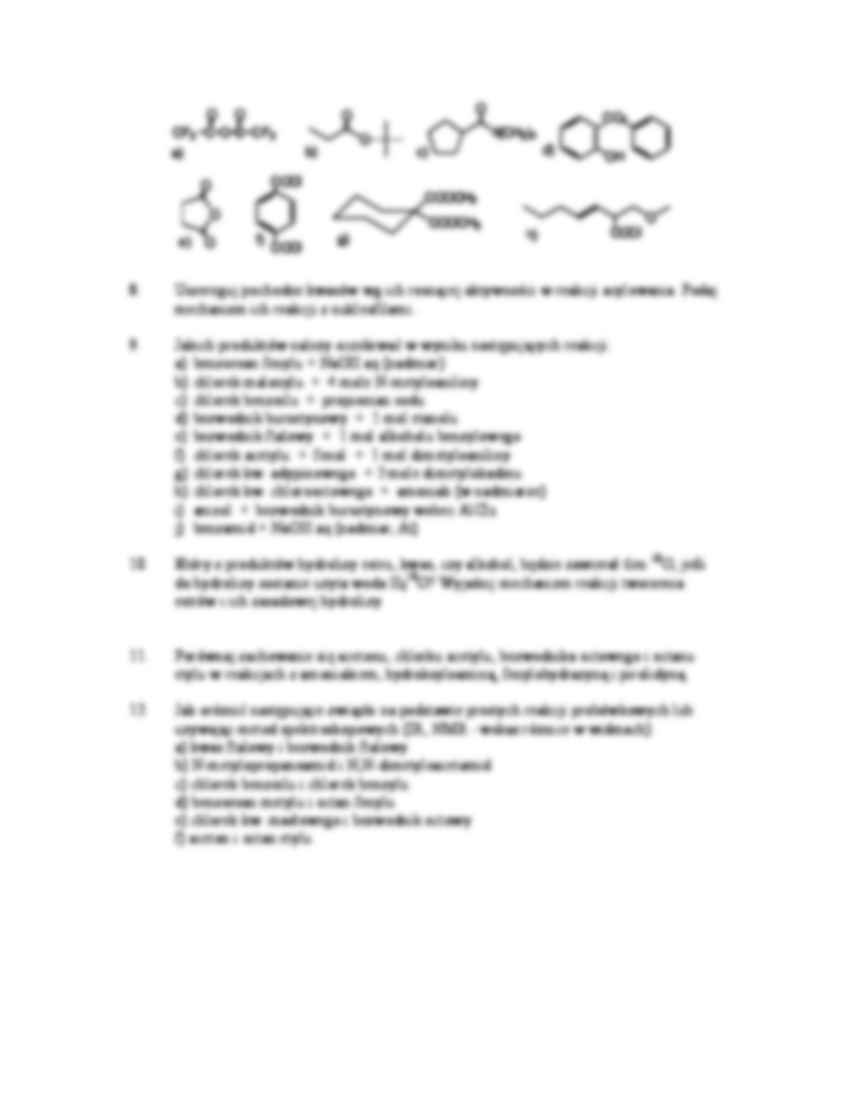 Chemia organiczna - ćwiczenia, lista IX - strona 2