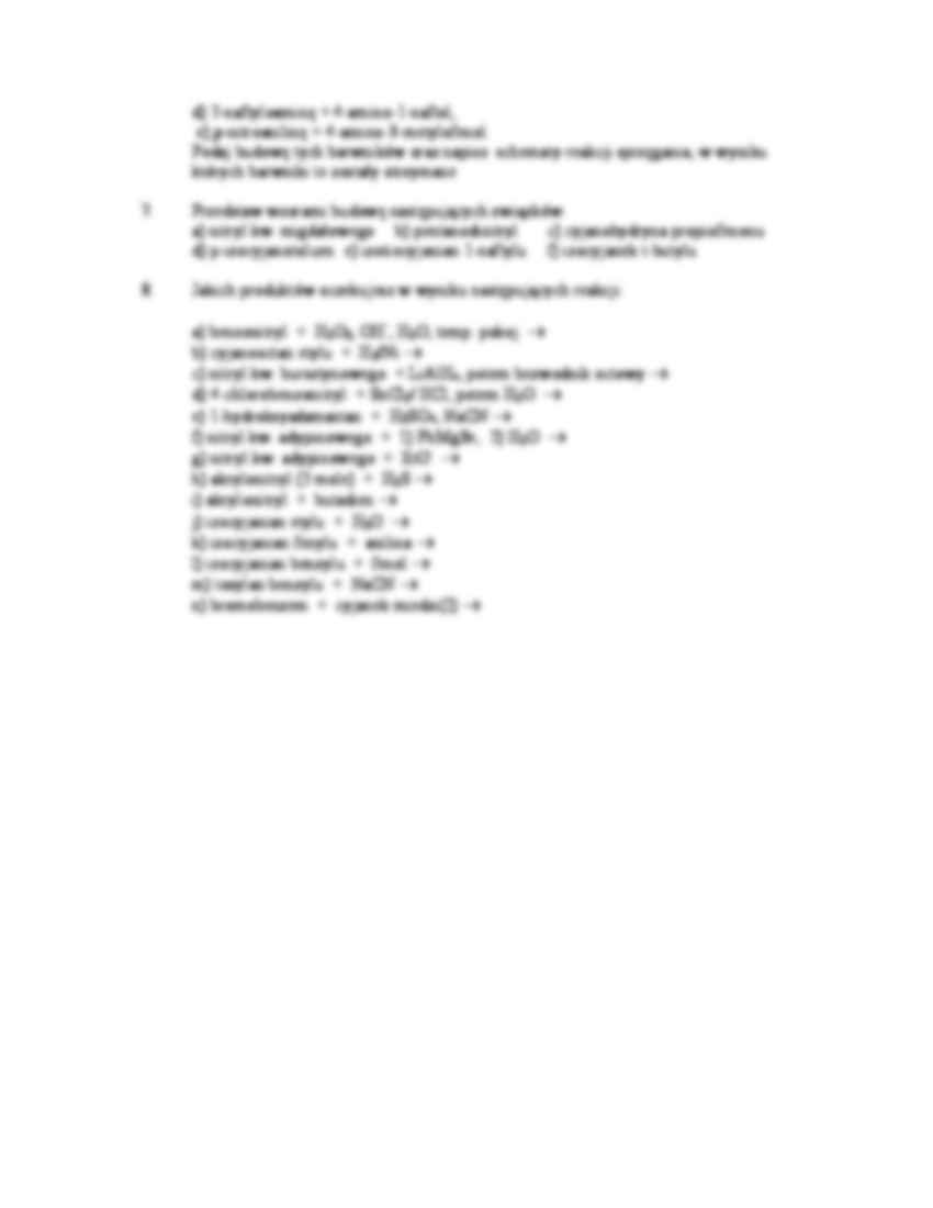 Chemia organiczna - ćwiczenia, lista XI - strona 2