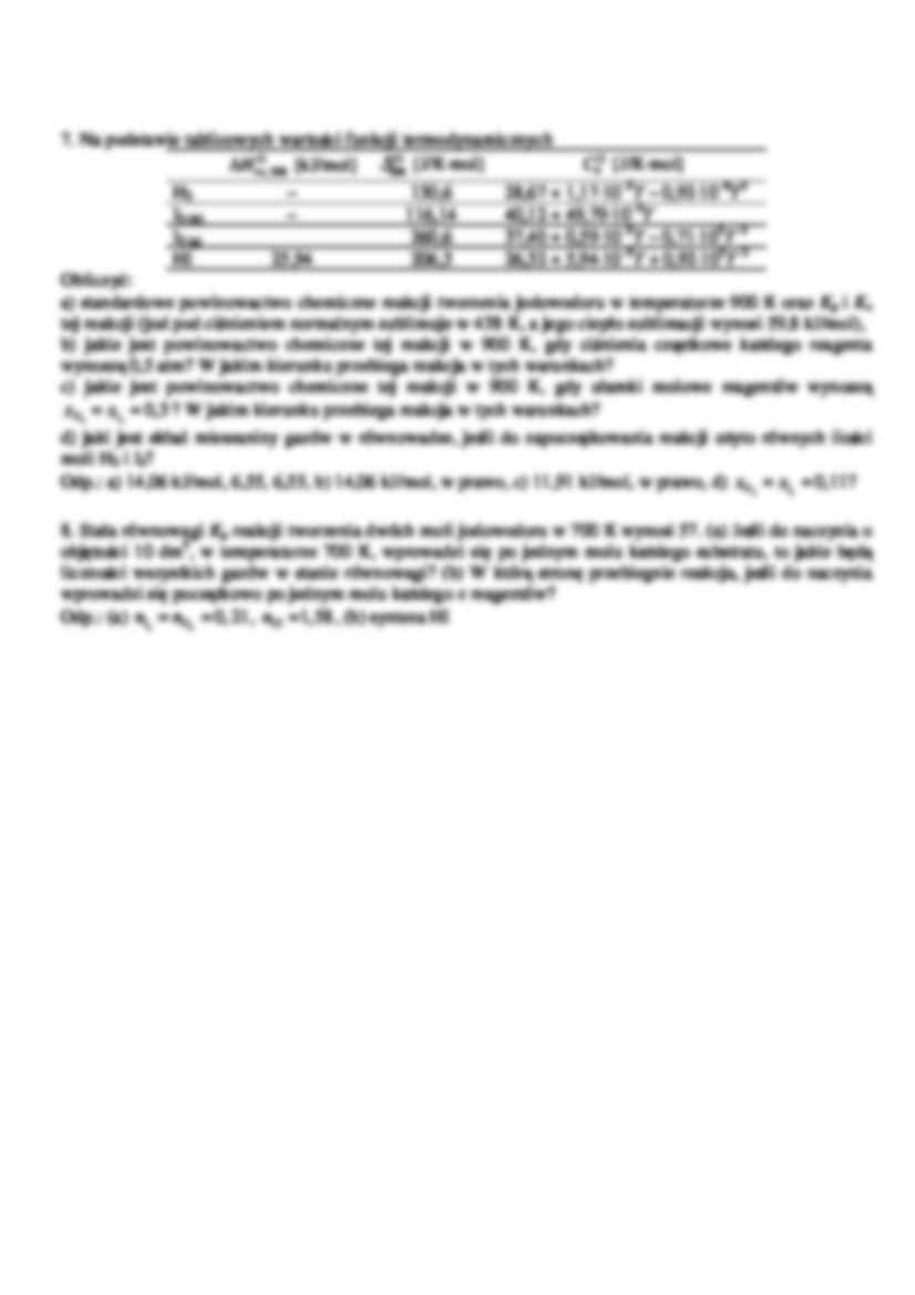 Podstawy chemii fizycznej - zadania do wykładu cz. 4 - strona 2
