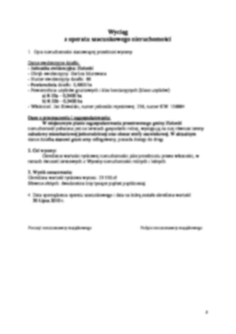 Operat szacunkowy -  wartości rynkowej nieruchomości gruntowej - strona 2