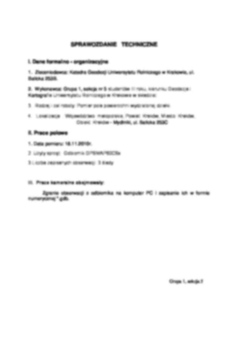  Opracowanie pomiaru powierzchni wykonanego odbiornikiem - ćwiczenia - strona 2