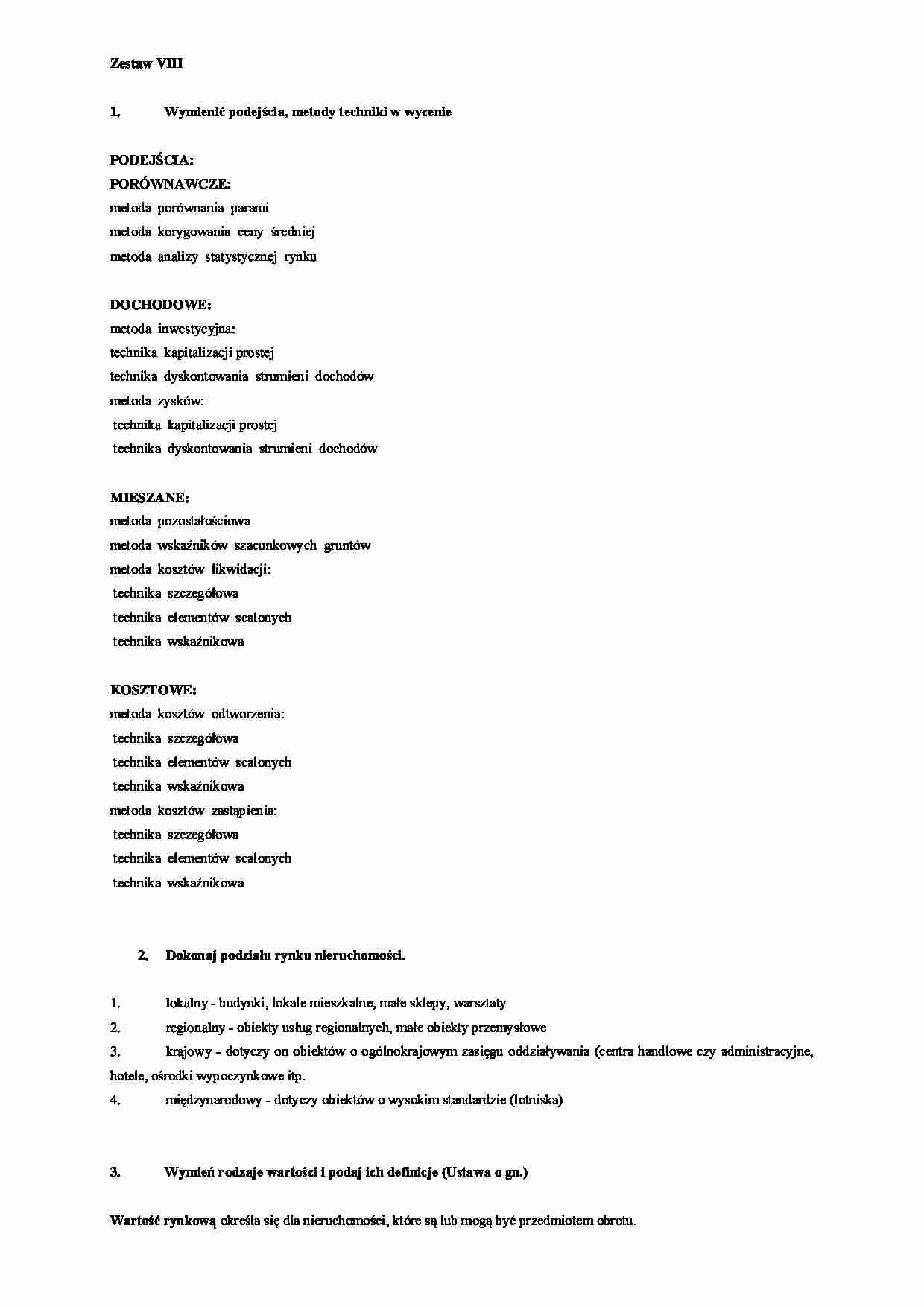 Egzamin - opracowany - zestaw VIII - strona 1