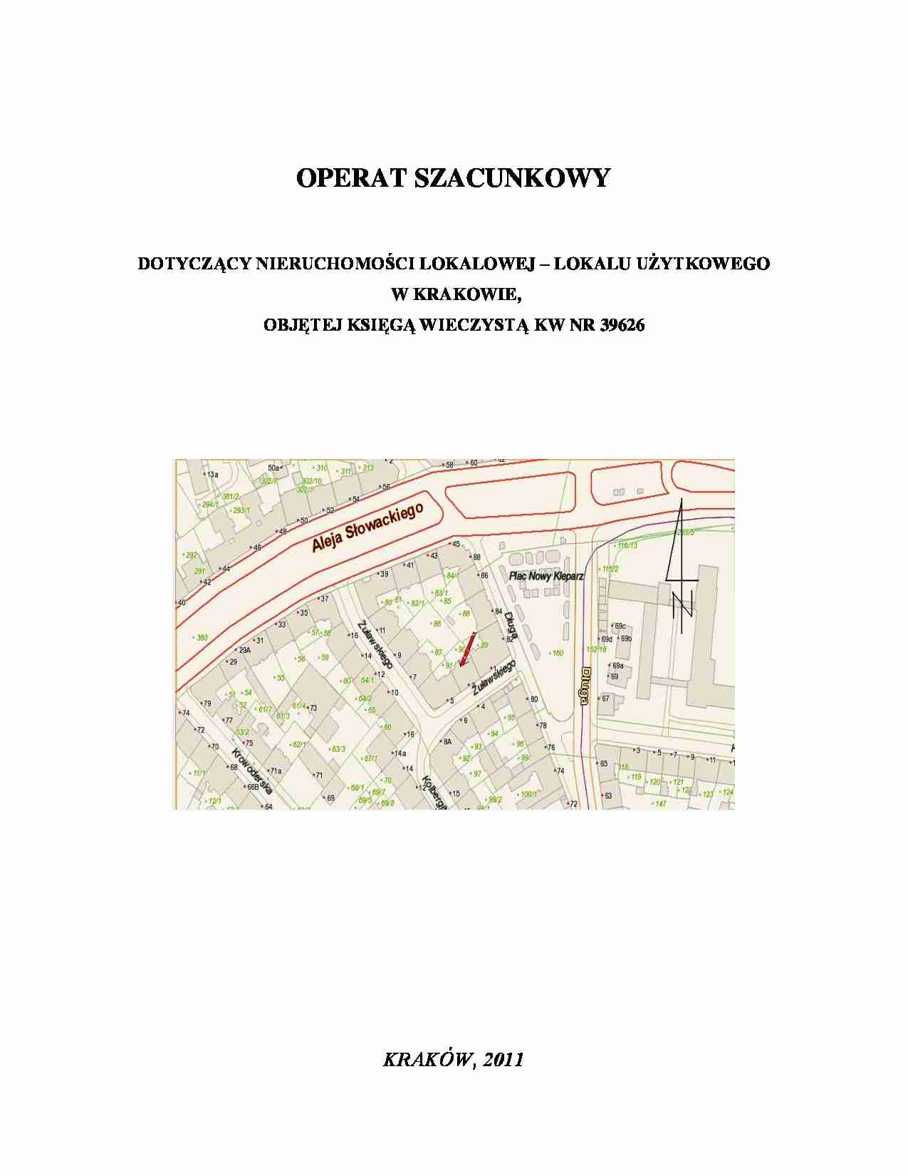 Operat szacunkowy - nieruchomość lokalowa - strona 1