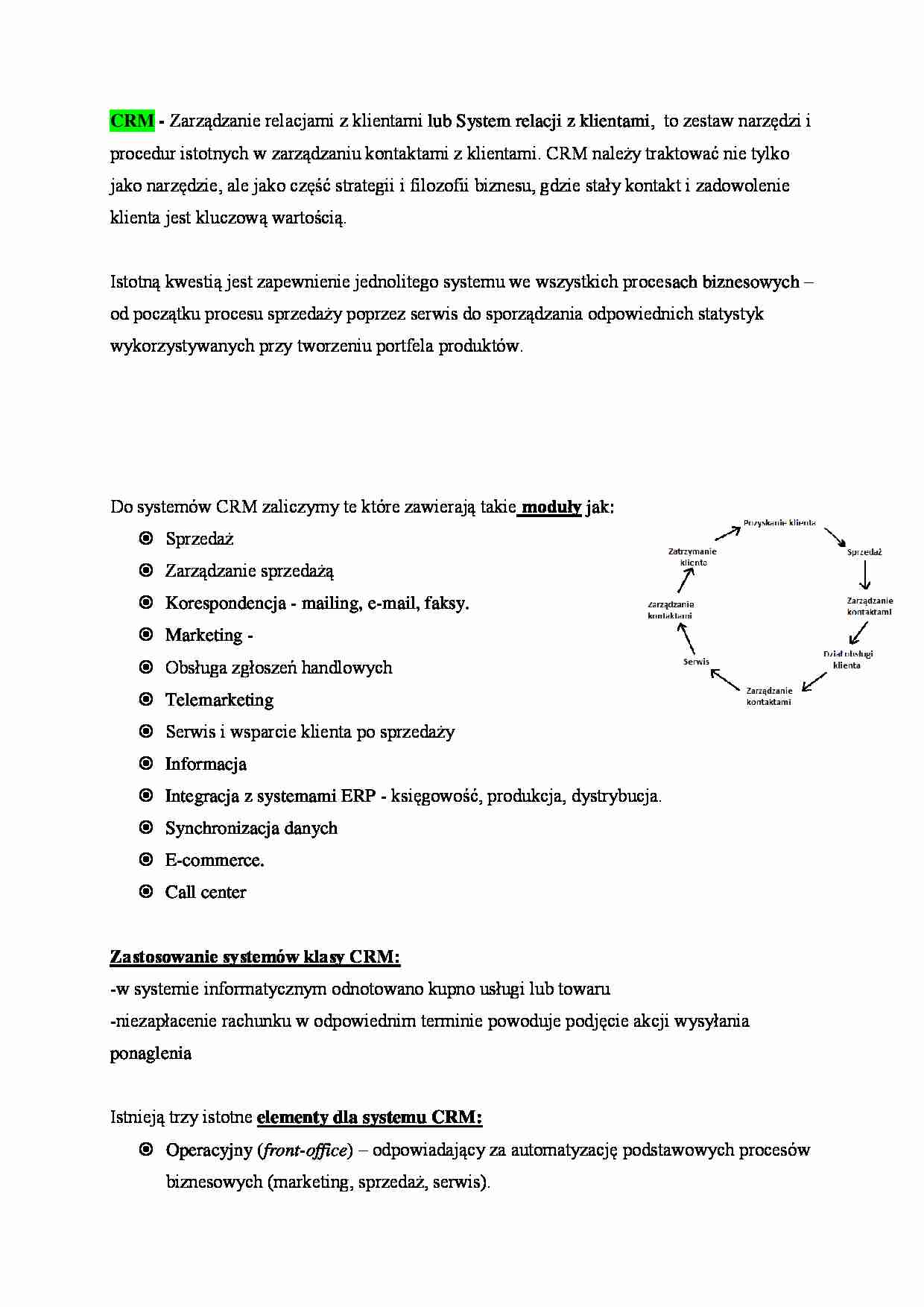 Zarządzanie relacjami z klientami - omówienie - strona 1