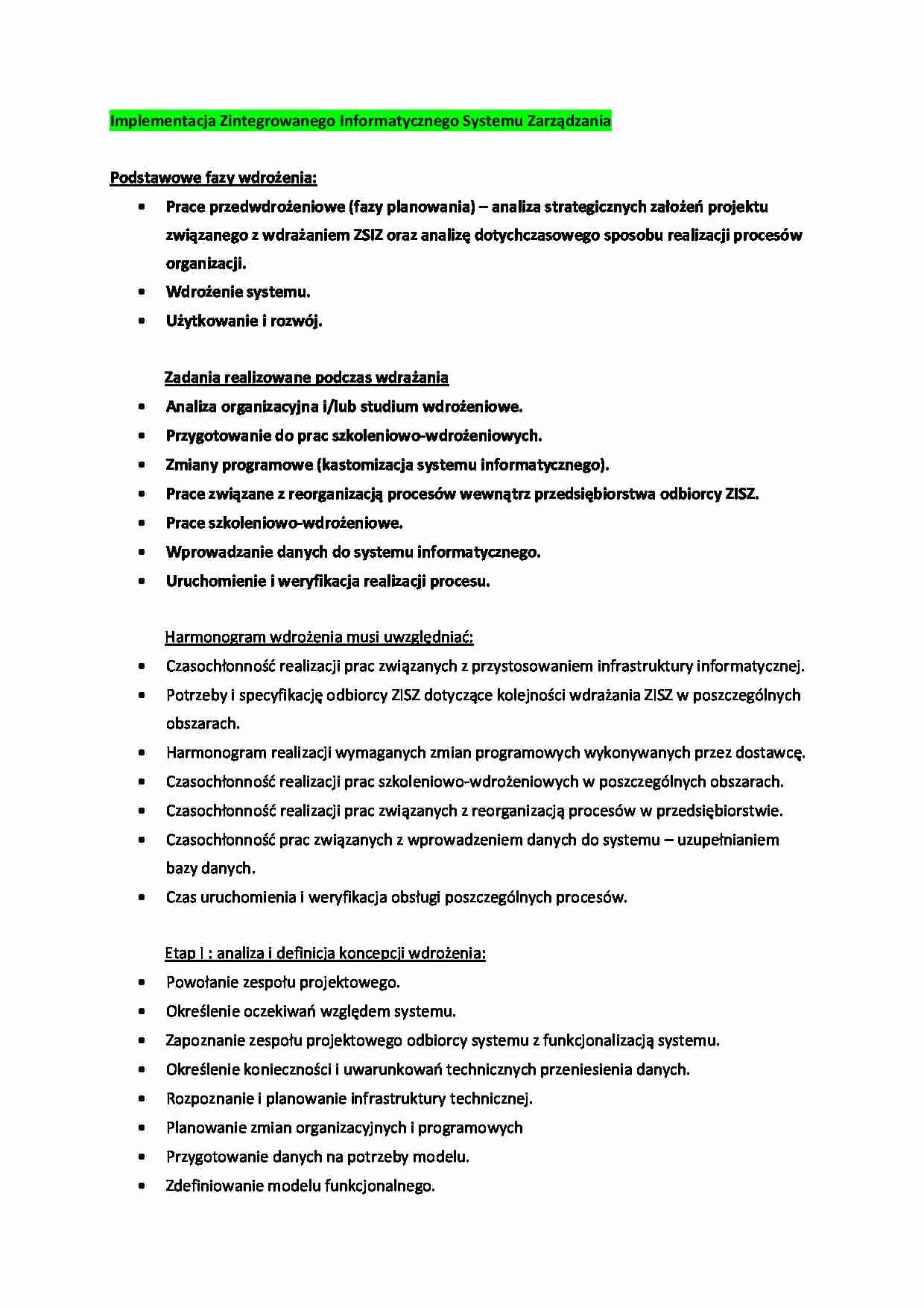 Implementacja Zintegrowanego Informatycznego Systemu Zarz_dzania - strona 1