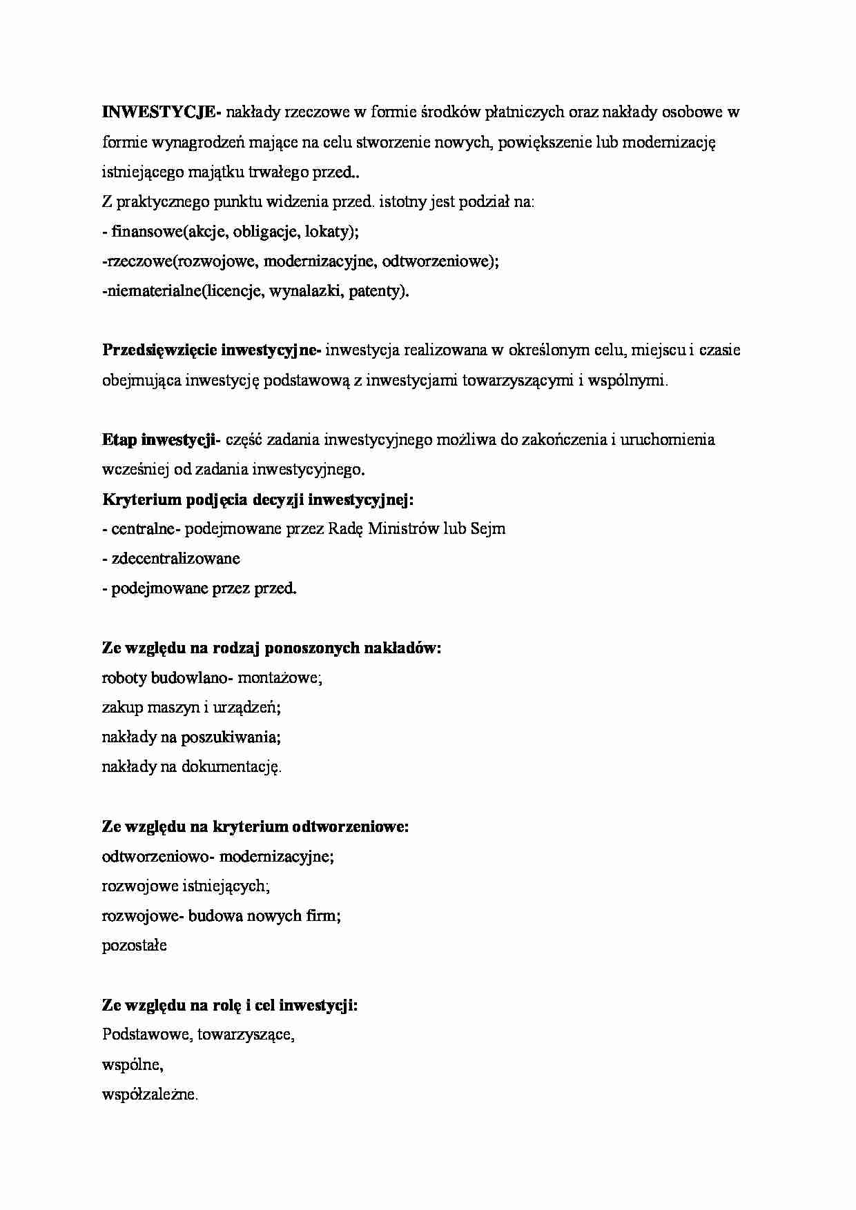 inwestycje - omówienie - strona 1