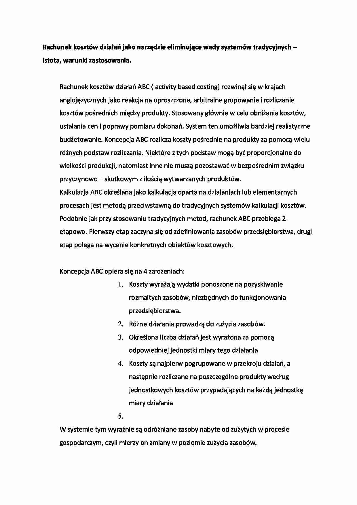  Rachunek kosztów działań  - omówienie - strona 1