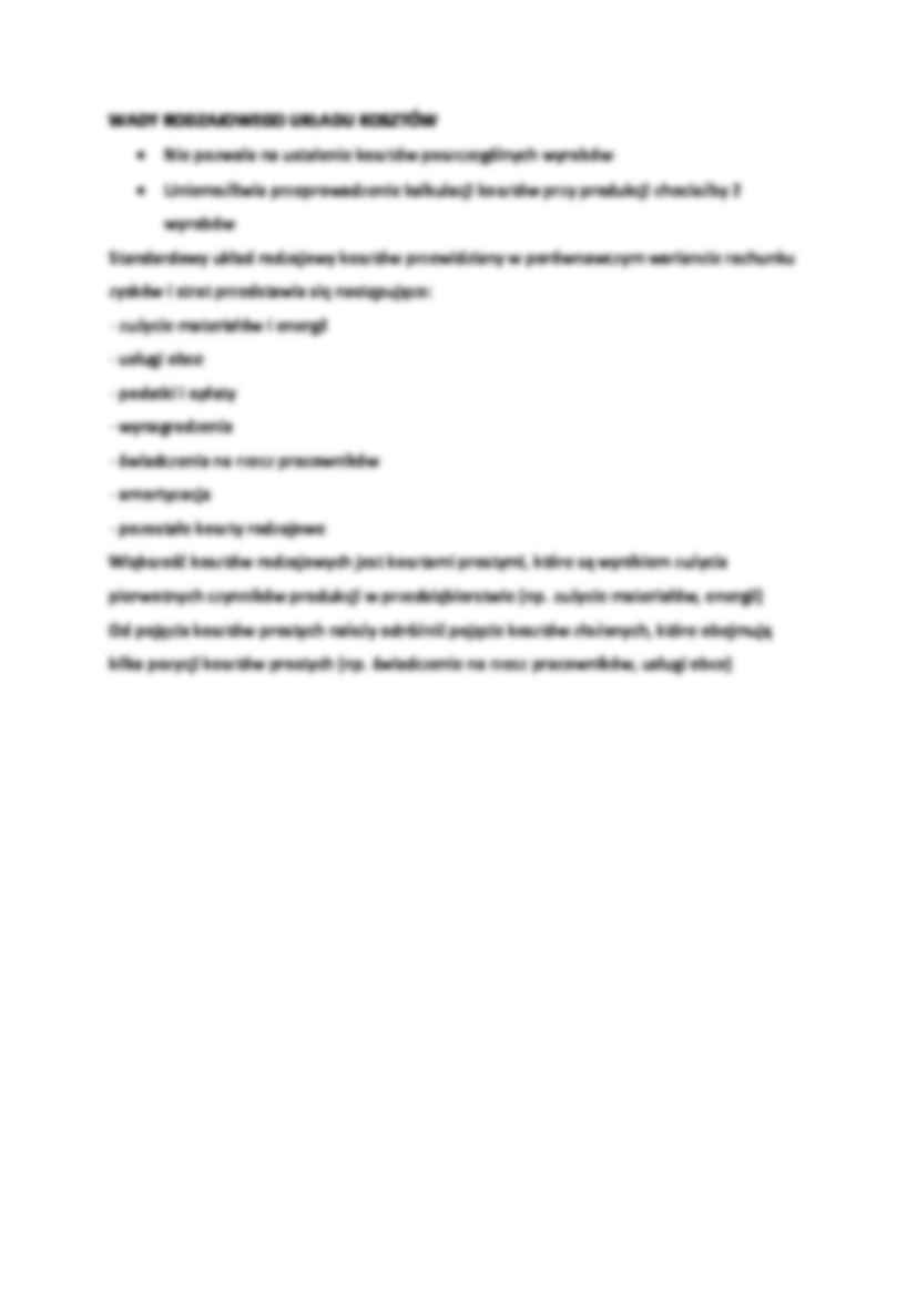 Układ rodzajowy kosztów - omówienie - strona 2