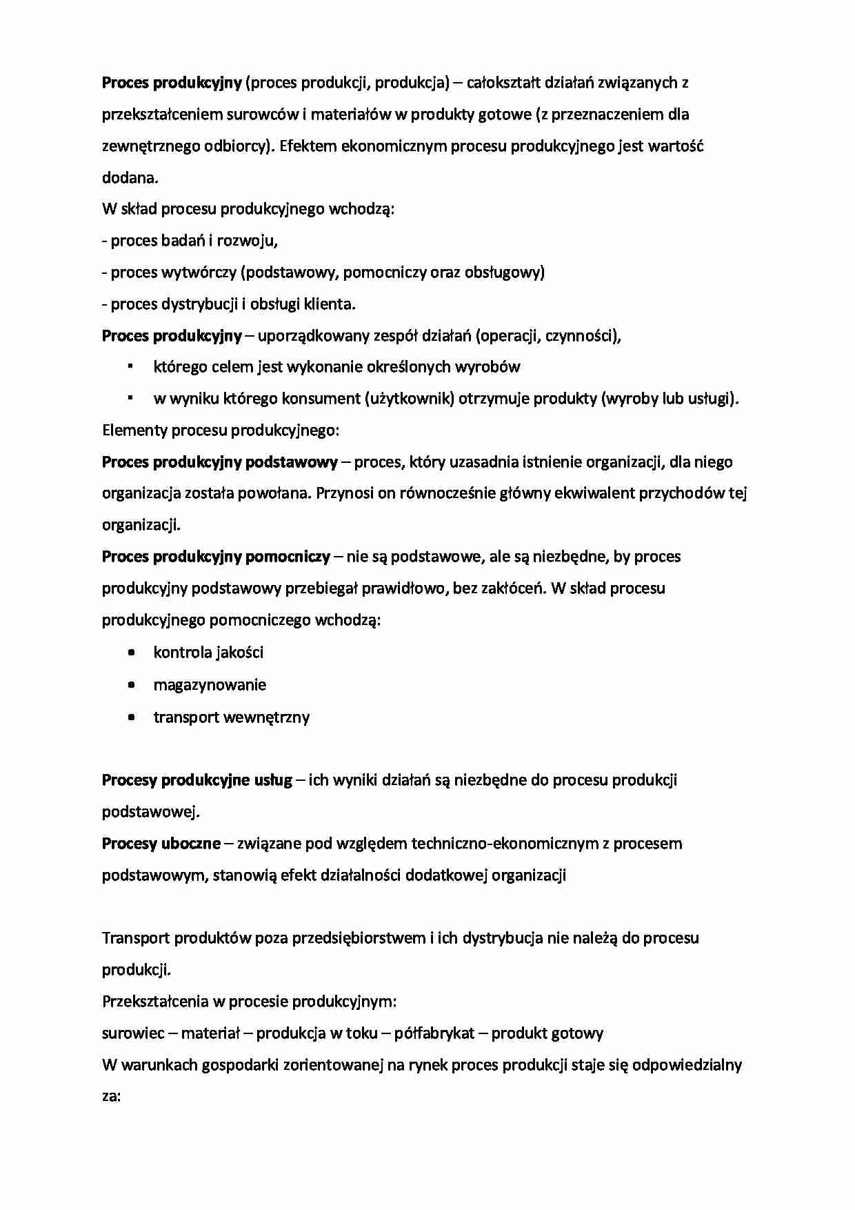 Proces produkcyjny - omówienie  - strona 1