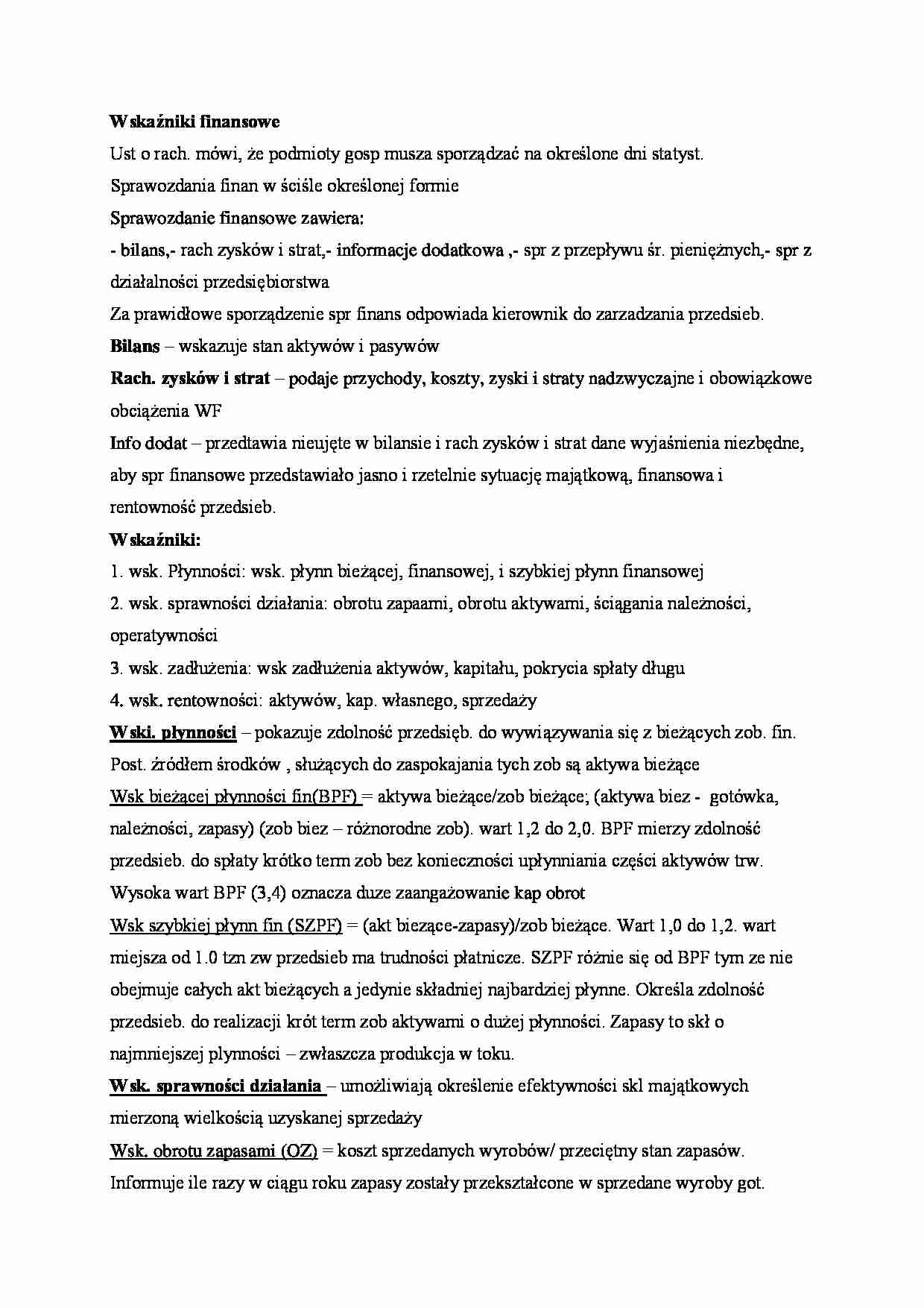  Wskaźniki finansowe - omówienie - strona 1