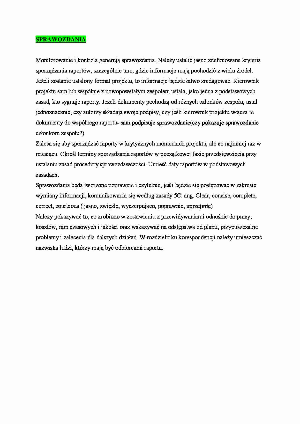 Sprawozdania - omówienie - strona 1